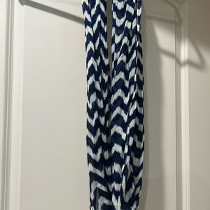 blue and white chevron infinity scarf